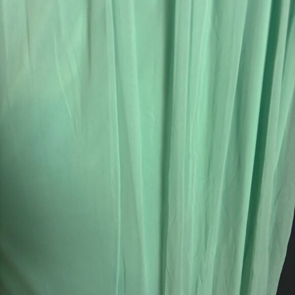 David's Bridal F17063 Mint Green One Shoulder Lace & Chiffon Maxi Dress NEW Sz 6 - Picture 9 of 13